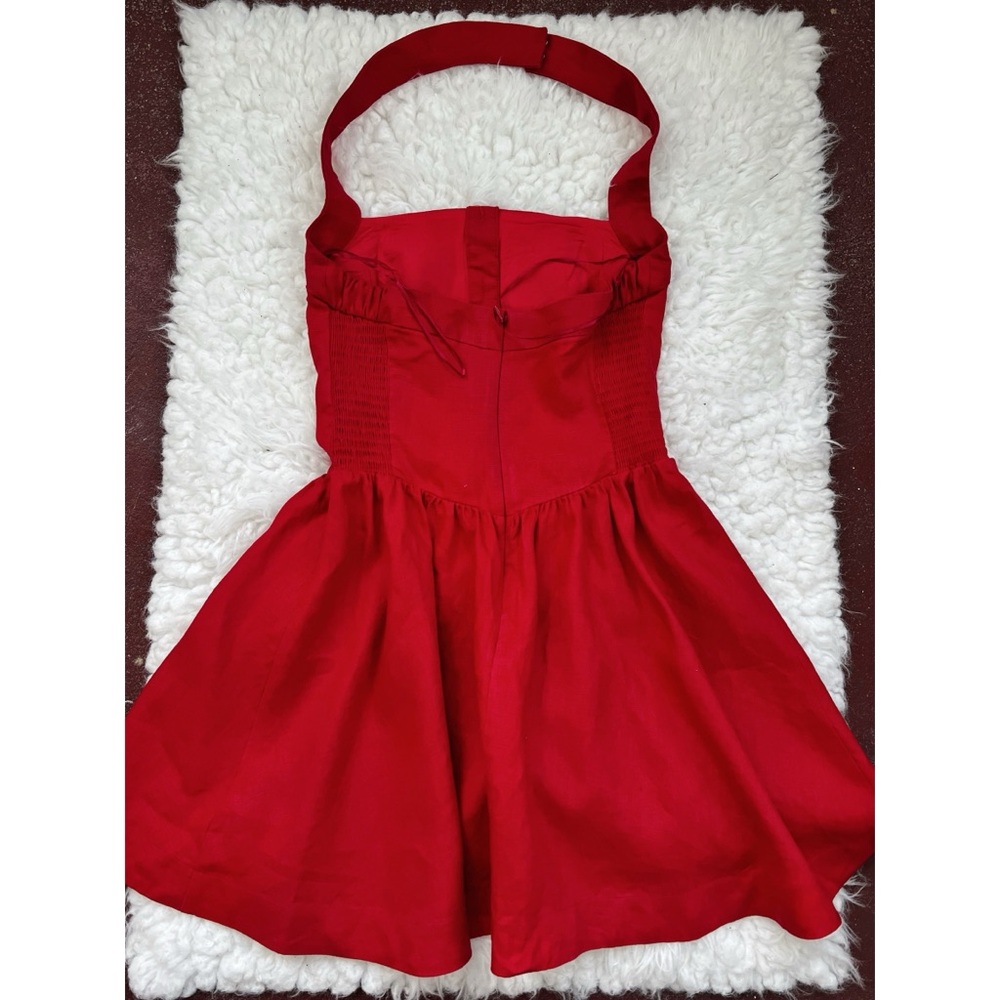 Reformation Mariela Linen Dress in Lipstick - Picture 10 of 12